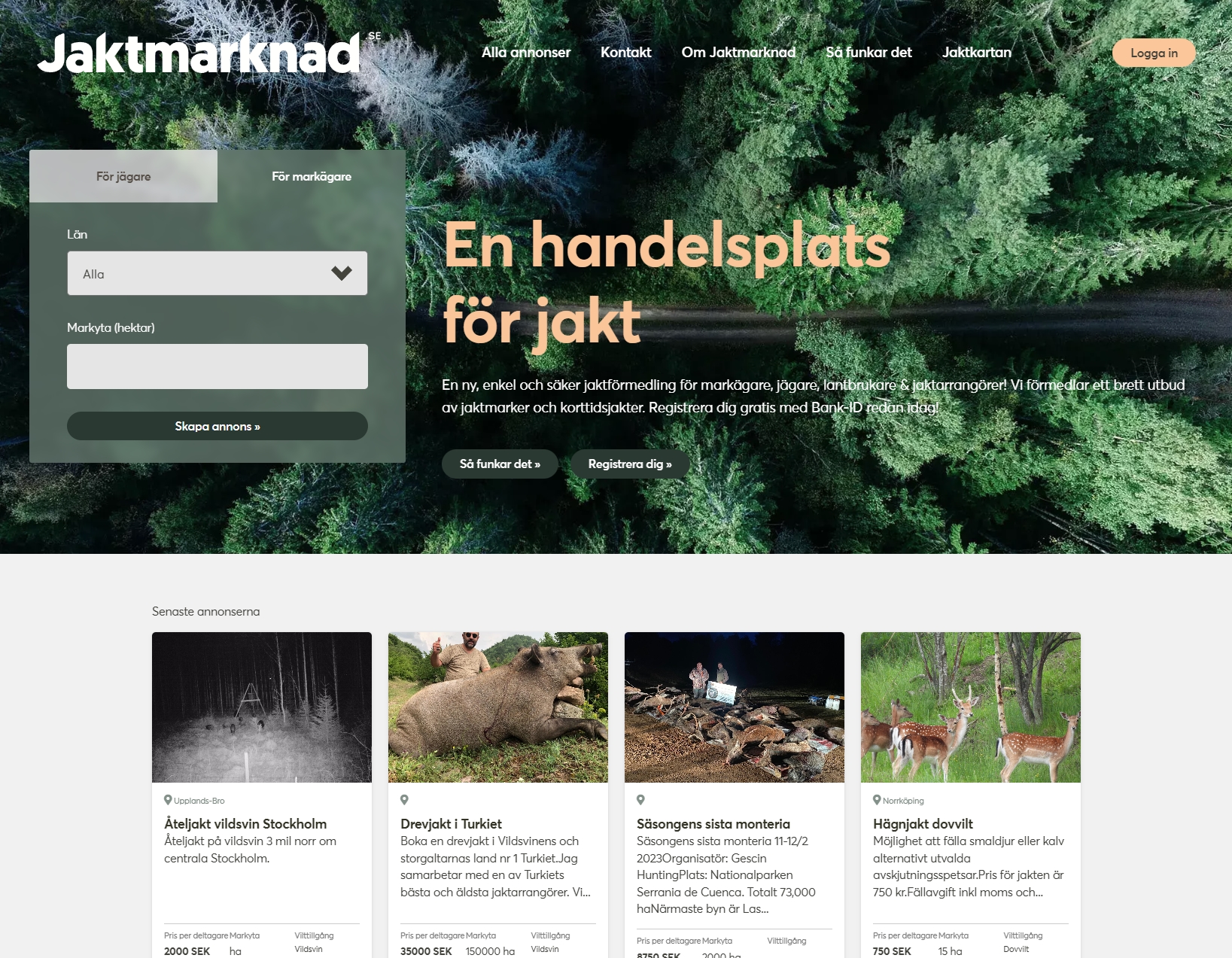 Hemsida Jaktmarknad